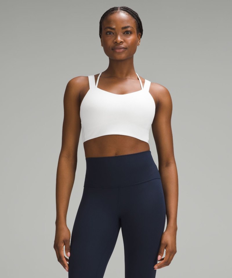 Lululemon Like a Cloud Longline Ribbed Bra *Light Support, D / DD Cups White Online Outlet Sale