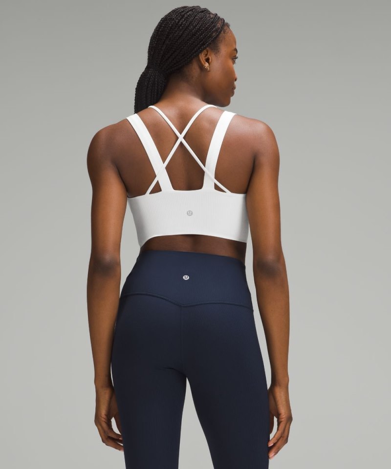 Lululemon Like a Cloud Longline Ribbed Bra *Light Support, D / DD Cups White Online Outlet Sale