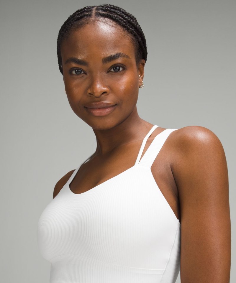 Lululemon Like a Cloud Longline Ribbed Bra *Light Support, D / DD Cups White Online Outlet Sale