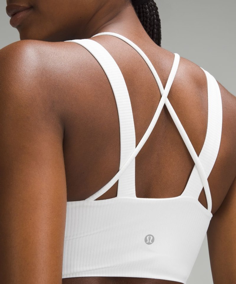 Lululemon Like a Cloud Longline Ribbed Bra *Light Support, D / DD Cups White Online Outlet Sale