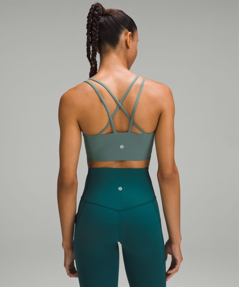 Lululemon Like a Cloud Ribbed Longline Bra *Light Support, B / C Cup Medium Forest Online Outlet Sale