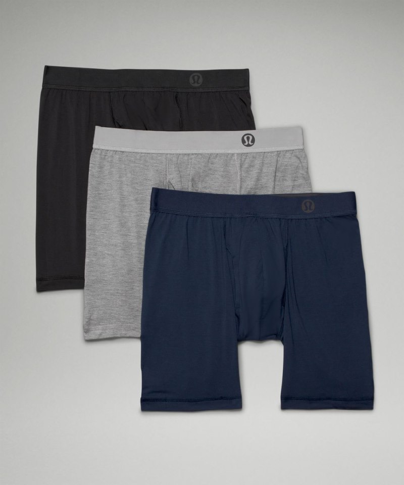 Lululemon Always In Motion Long Boxer with Fly 7" *3 Pack Black / Heathered Core Medium Grey / True Navy Online Outlet Sale