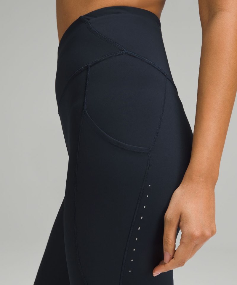 Lululemon Fast and Free High-Rise Tight 25” Pockets *Updated True Navy Online Outlet Sale