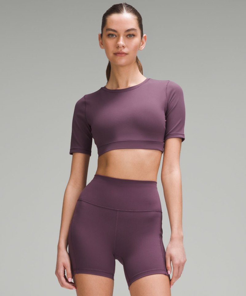 Lululemon Wunder Train Super-Cropped T-Shirt Grape Thistle Online Outlet Sale