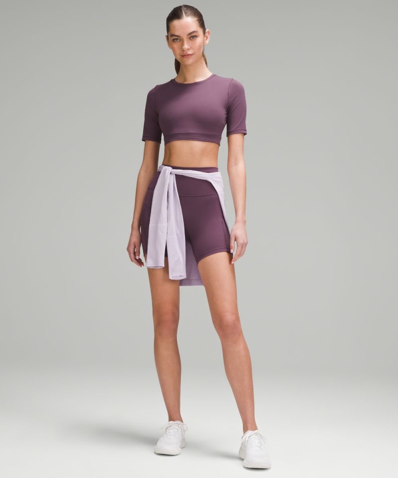 Lululemon Wunder Train Super-Cropped T-Shirt Grape Thistle Online Outlet Sale
