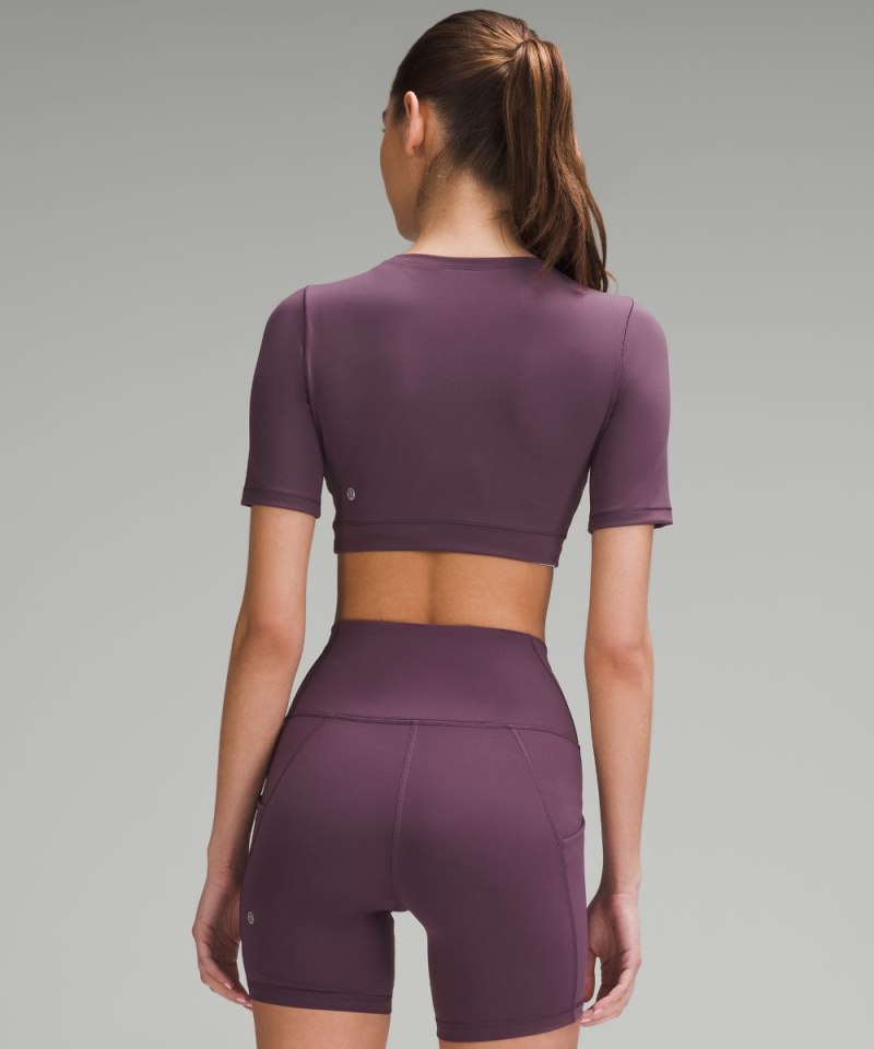 Lululemon Wunder Train Super-Cropped T-Shirt Grape Thistle Online Outlet Sale