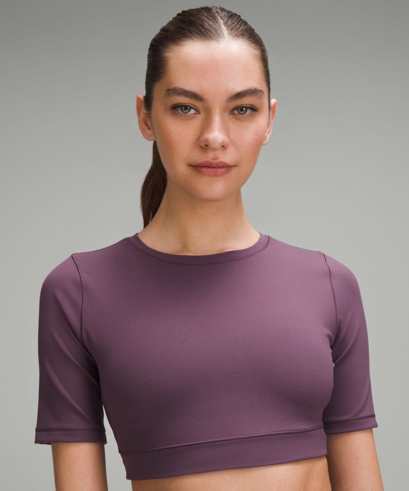 Lululemon Wunder Train Super-Cropped T-Shirt Grape Thistle Online Outlet Sale