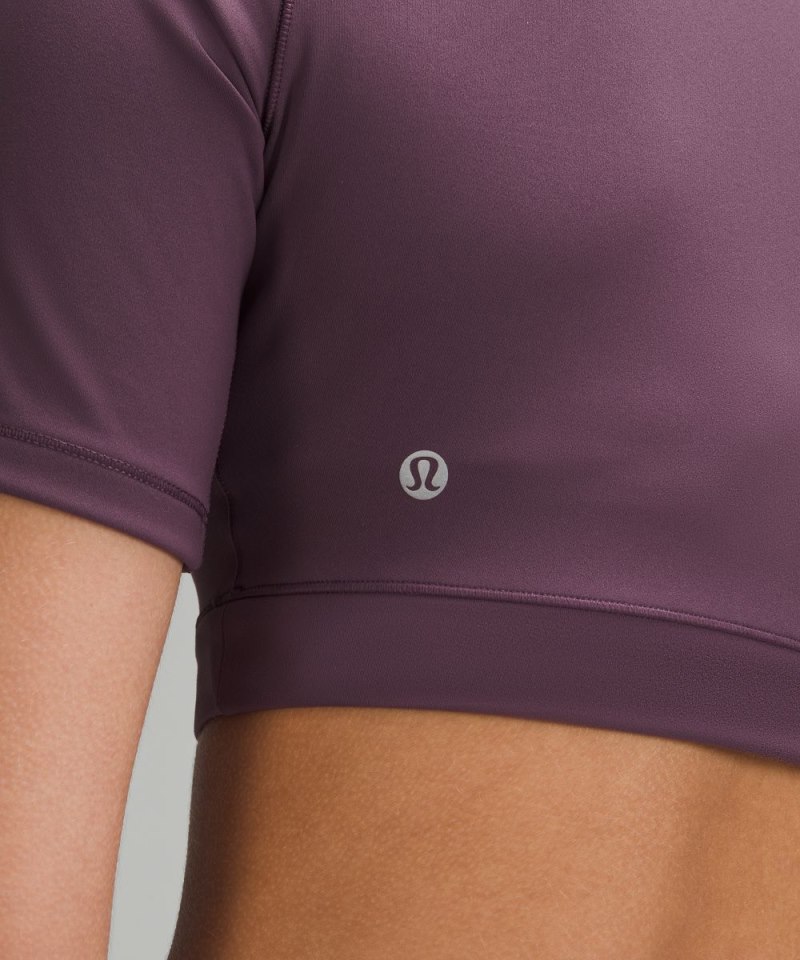 Lululemon Wunder Train Super-Cropped T-Shirt Grape Thistle Online Outlet Sale