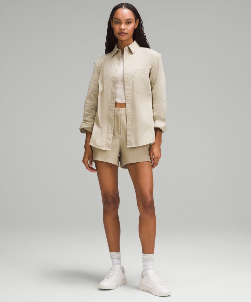 Lululemon Cotton-Blend Poplin Button-Down Shirt Compass Khaki Online Outlet Sale