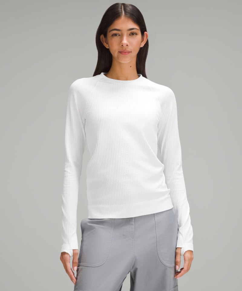 Lululemon Rest Less Pullover Colour Rib White / White Online Outlet Sale