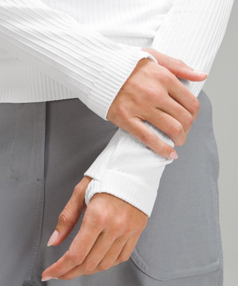 Lululemon Rest Less Pullover Colour Rib White / White Online Outlet Sale