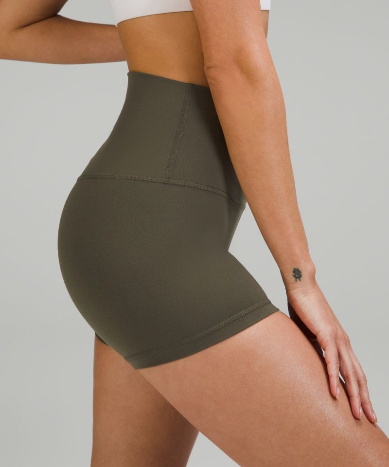 Lululemon lululemon Align™ High-Rise Short 4" Army Green Online Outlet Sale