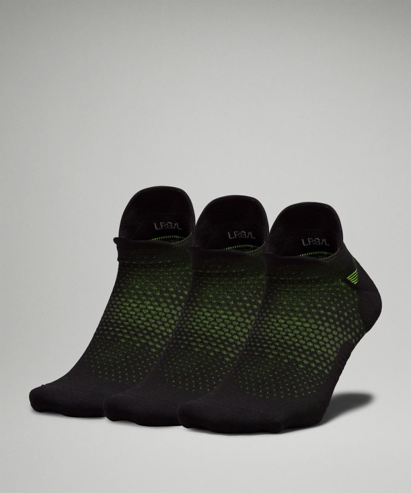 Lululemon Men's MacroPillow Tab Running Socks Medium Cushioning *3 Pack Black / Highlight Yellow Online Outlet Sale
