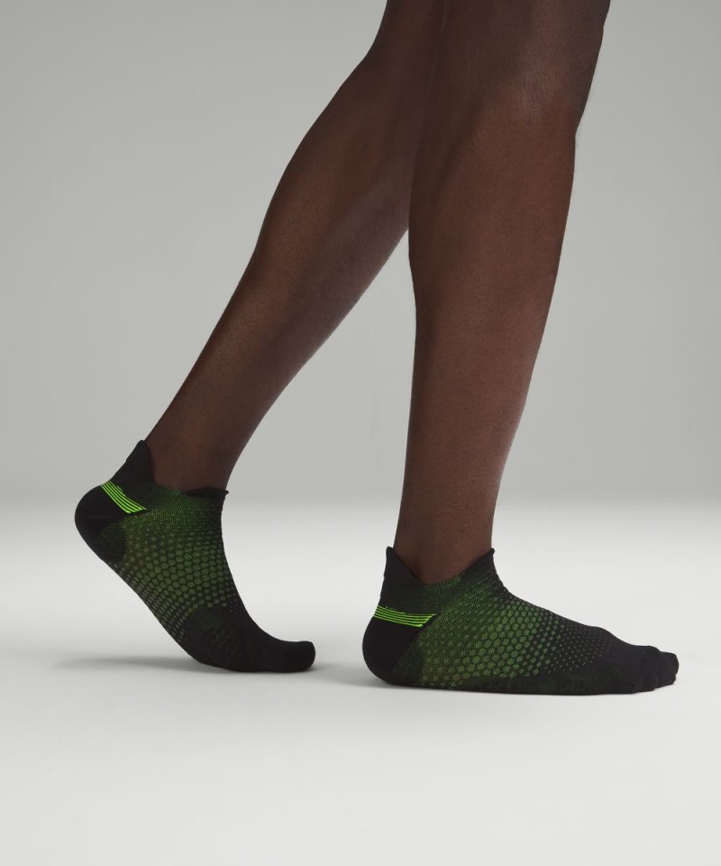 Lululemon Men's MacroPillow Tab Running Socks Medium Cushioning *3 Pack Black / Highlight Yellow Online Outlet Sale