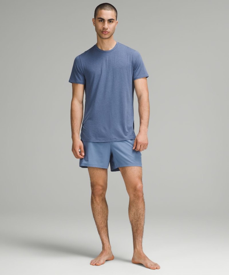Lululemon Balancer Short-Sleeve Shirt Heathered Oasis Blue Online Outlet Sale