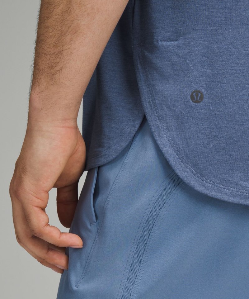 Lululemon Balancer Short-Sleeve Shirt Heathered Oasis Blue Online Outlet Sale