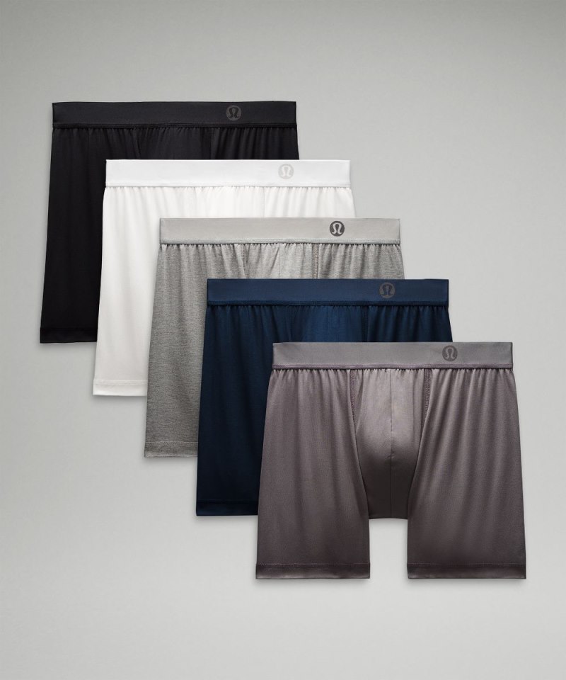 Lululemon Always In Motion Boxer 5" *5 Pack Black / True Navy / Traverse Grey / Heathered Core Medium Grey / White Online Outlet Sale