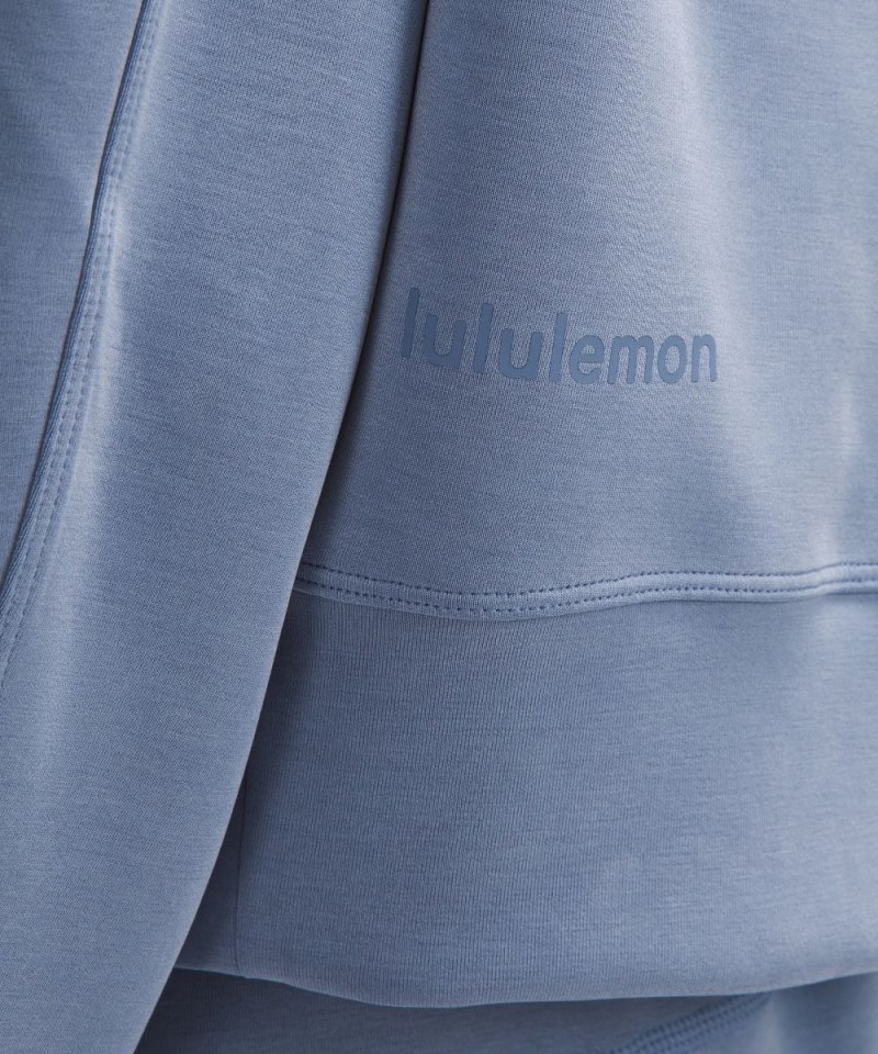 Lululemon Softstreme Perfectly Oversized Cropped Crew Oasis Blue Online Outlet Sale