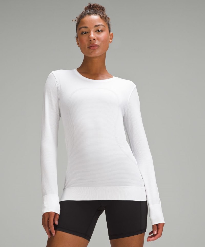 Lululemon Swiftly Relaxed Long-Sleeve Shirt White / White Online Outlet Sale