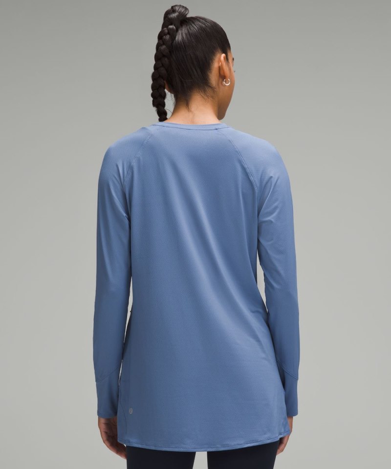 Lululemon Abrasion-Resistant High-Coverage Long-Sleeve Shirt Oasis Blue Online Outlet Sale