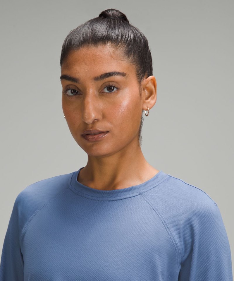 Lululemon Abrasion-Resistant High-Coverage Long-Sleeve Shirt Oasis Blue Online Outlet Sale