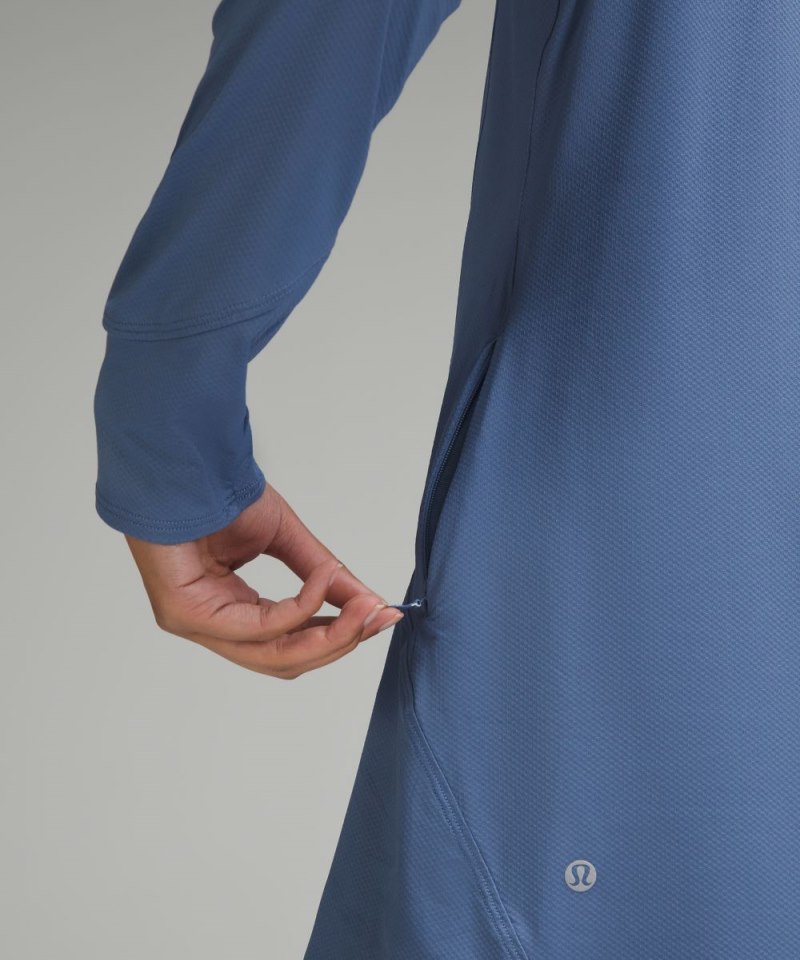 Lululemon Abrasion-Resistant High-Coverage Long-Sleeve Shirt Oasis Blue Online Outlet Sale