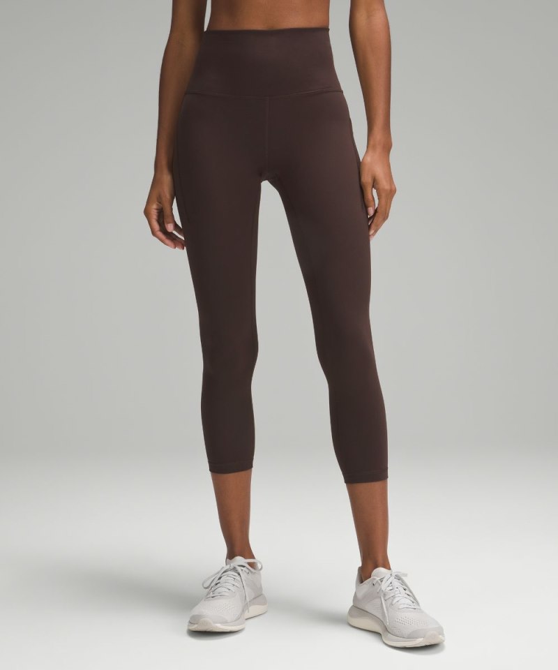 Lululemon Wunder Train High-Rise Crop with Pockets 23" Espresso (not available) Online Outlet Sale