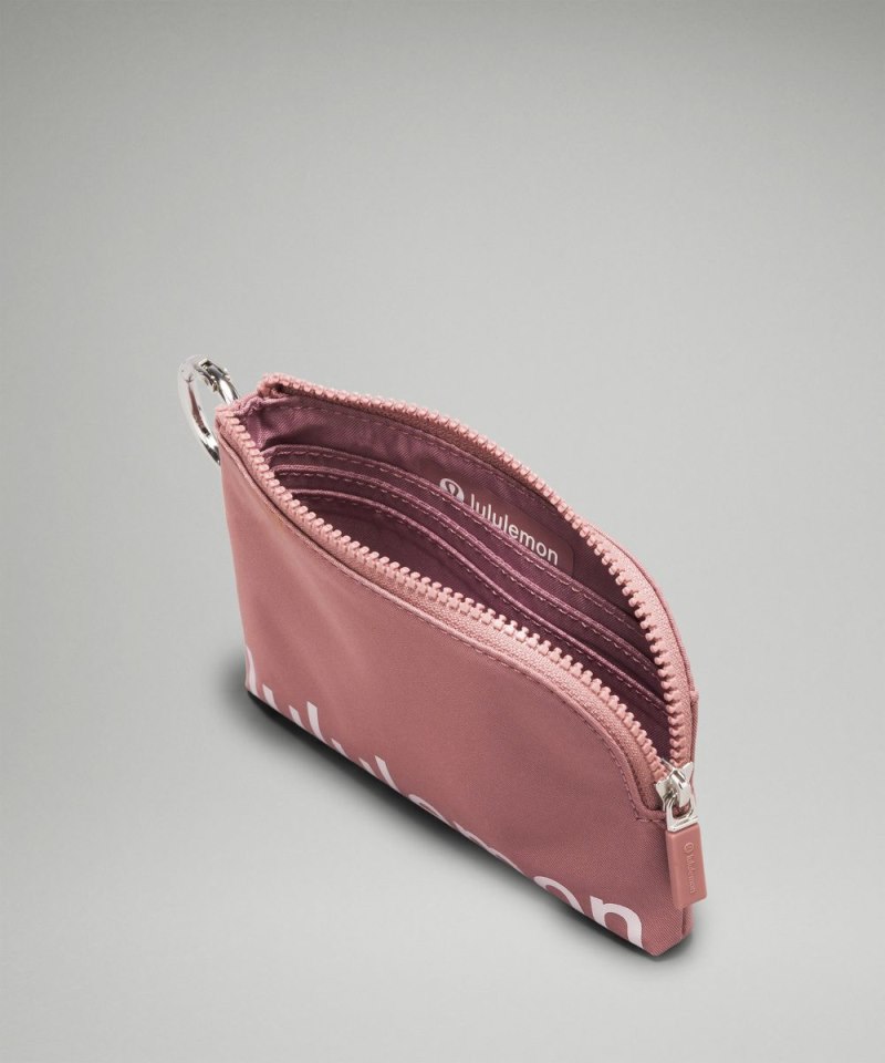 Lululemon Clippable Card Pouch Spiced Chai / Flush Pink Online Outlet Sale