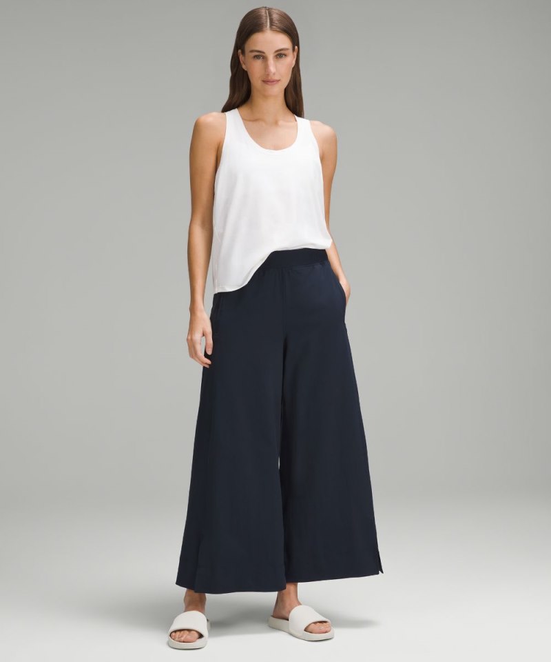 Lululemon Stretch Woven High-Rise Wide-Leg Cropped Pant True Navy Online Outlet Sale