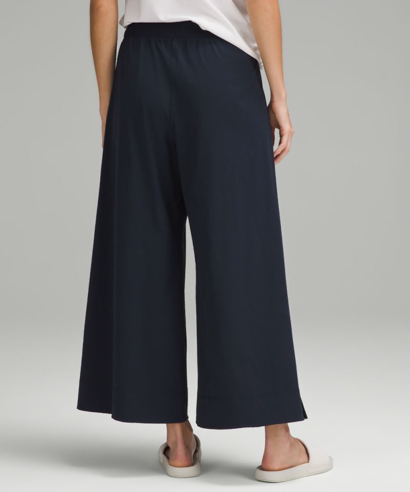 Lululemon Stretch Woven High-Rise Wide-Leg Cropped Pant True Navy Online Outlet Sale