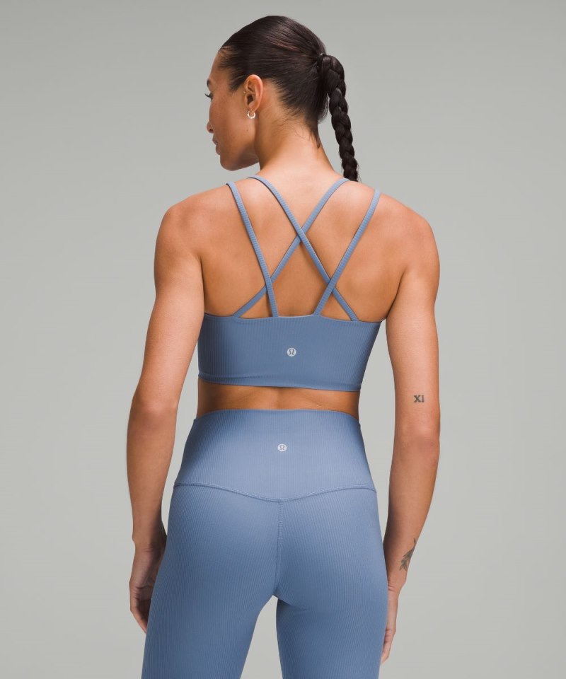 Lululemon Like a Cloud Ribbed Longline Bra *Light Support, B / C Cup Oasis Blue Online Outlet Sale