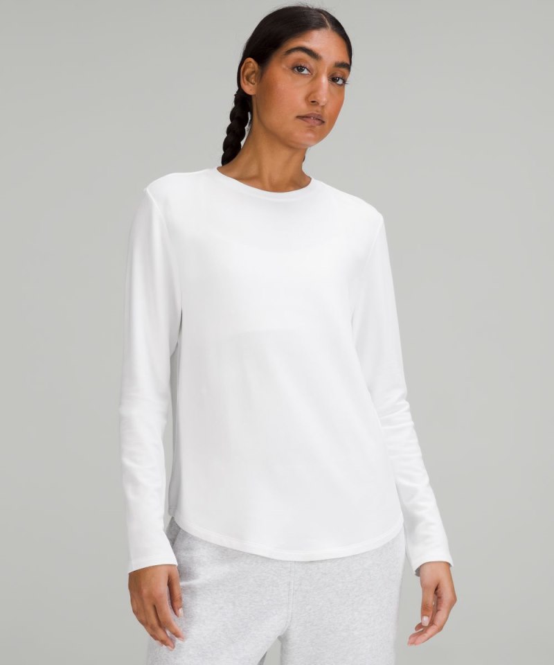 Lululemon Love Modal Fleece Long-Sleeve Shirt White Online Outlet Sale