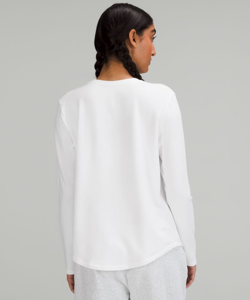 Lululemon Love Modal Fleece Long-Sleeve Shirt White Online Outlet Sale