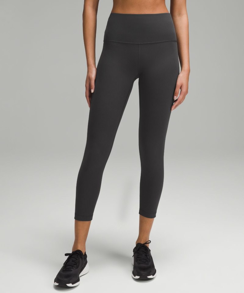 Lululemon Wunder Train High-Rise Ribbed Tight 25" Graphite Grey Online Outlet Sale