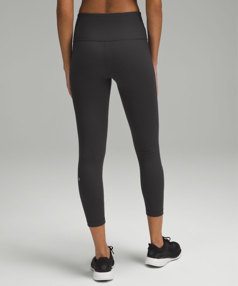 Lululemon Wunder Train High-Rise Ribbed Tight 25" Graphite Grey Online Outlet Sale