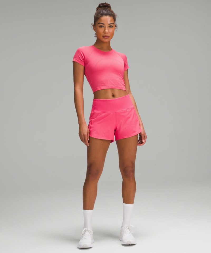 Lululemon Swiftly Tech Cropped Short-Sleeve Shirt 2.0 Glaze Pink / Glaze Pink Online Outlet Sale