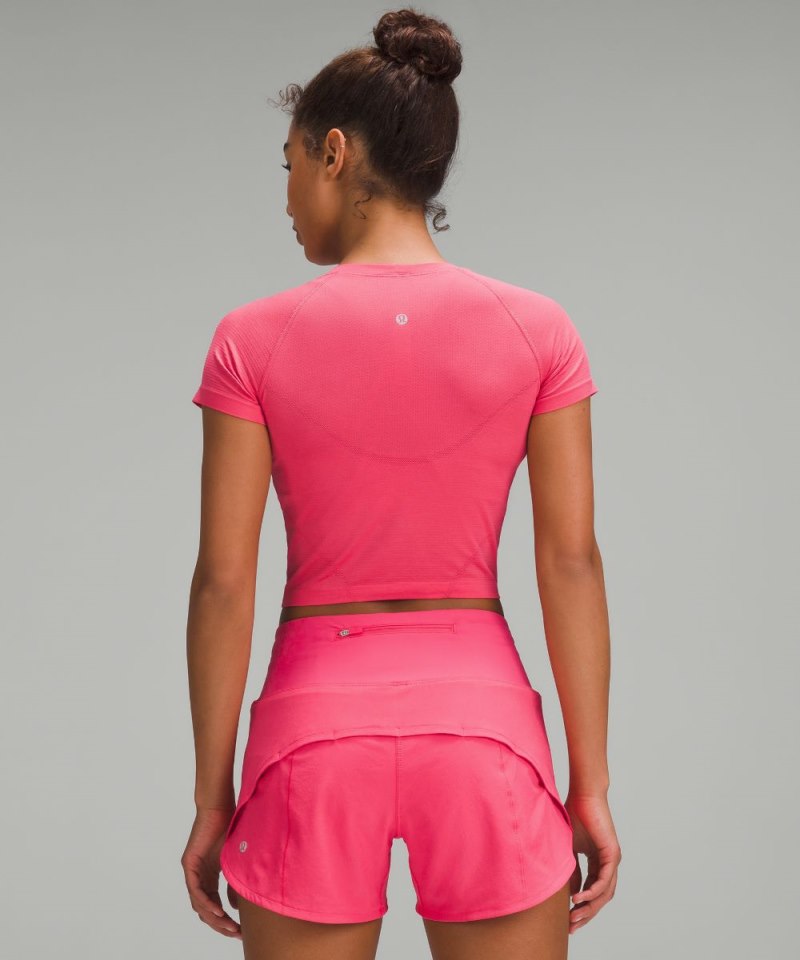 Lululemon Swiftly Tech Cropped Short-Sleeve Shirt 2.0 Glaze Pink / Glaze Pink Online Outlet Sale