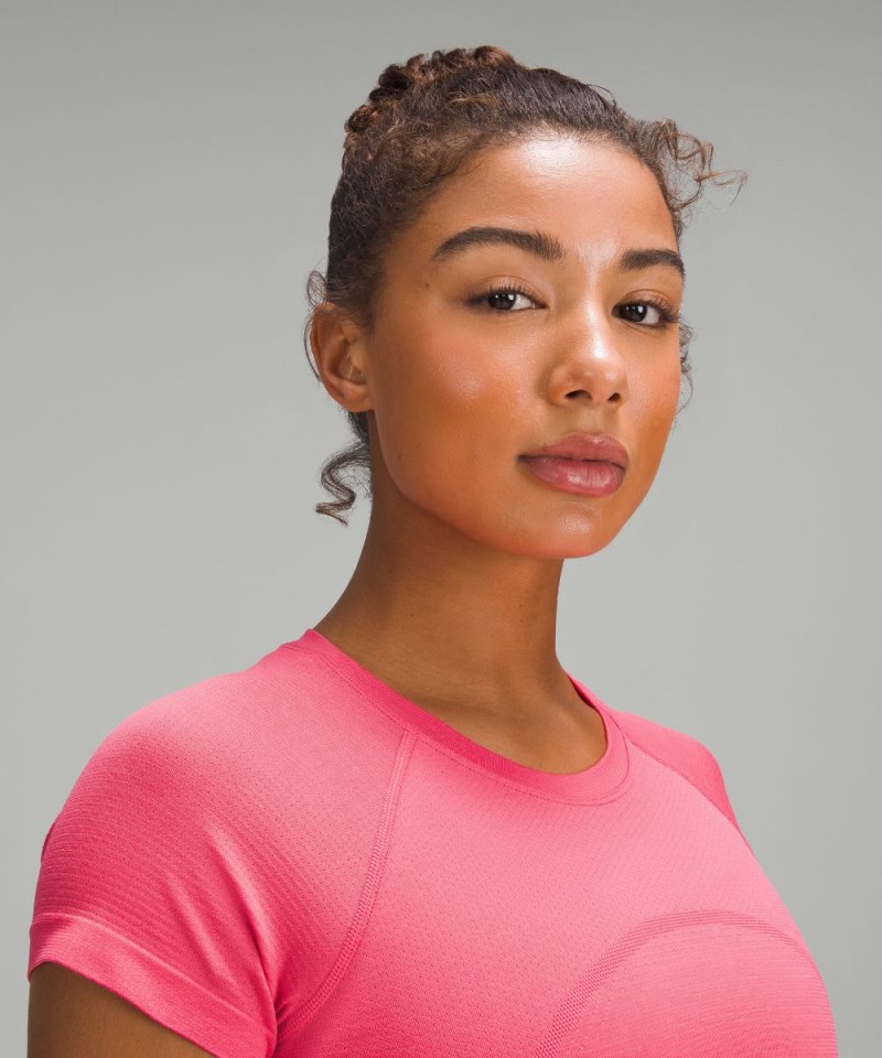 Lululemon Swiftly Tech Cropped Short-Sleeve Shirt 2.0 Glaze Pink / Glaze Pink Online Outlet Sale
