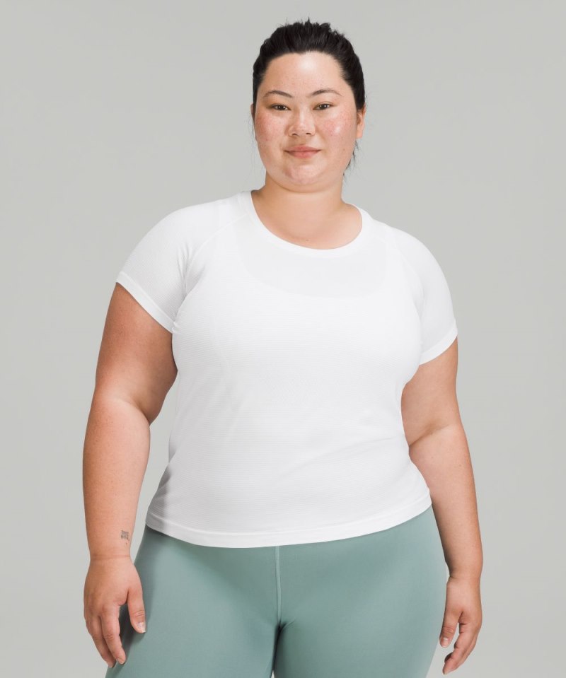 Lululemon Swiftly Tech Short-Sleeve Shirt 2.0 *Waist Length White / White Online Outlet Sale