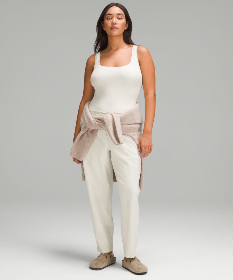 Lululemon Wundermost Ultra-Soft Nulu Square-Neck Sleeveless Bodysuit Bone Online Outlet Sale
