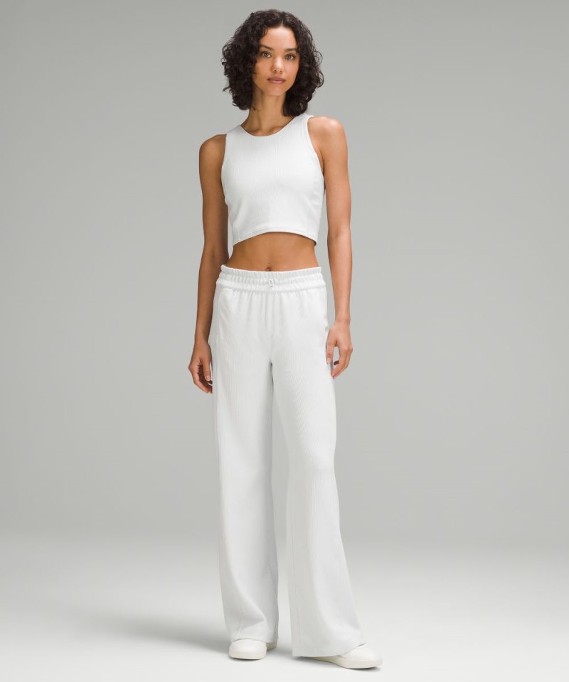 Lululemon Ribbed Softstreme Cropped Tank Top Light Vapor Online Outlet Sale