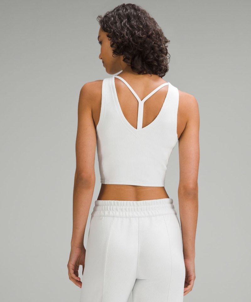Lululemon Ribbed Softstreme Cropped Tank Top Light Vapor Online Outlet Sale