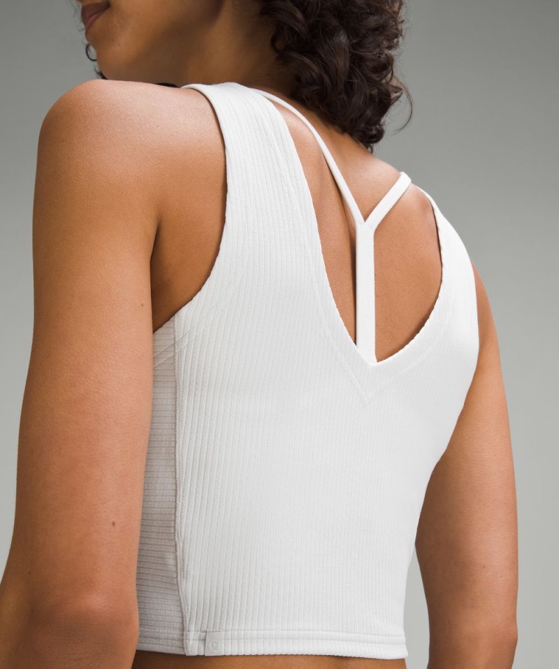 Lululemon Ribbed Softstreme Cropped Tank Top Light Vapor Online Outlet Sale