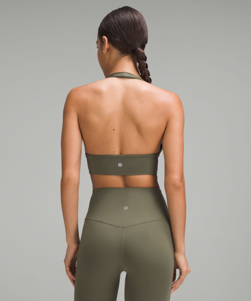 Lululemon lululemon Align™ Halter Bra *Light Support, C / D Cup Army Green Online Outlet Sale