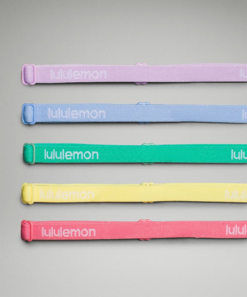 Lululemon Women's Skinny Adjustable Headbands *5 Pack Sakura Pink / Beaming Yellow / Paradise Green / Sinatra Blue / Purple Cosmos Online Outlet Sale