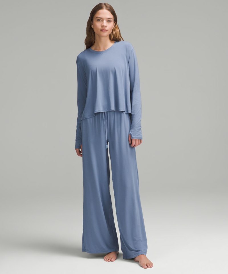 Lululemon Modal Relaxed-Fit Lounge Long-Sleeve Shirt Oasis Blue Online Outlet Sale