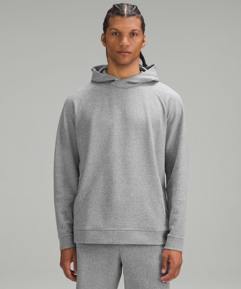 Lululemon Textured Double-Knit Cotton Hoodie Heathered Medium Grey / Black Online Outlet Sale