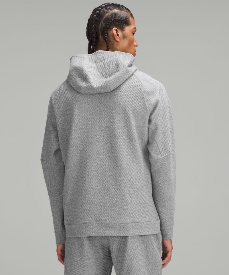 Lululemon Textured Double-Knit Cotton Hoodie Heathered Medium Grey / Black Online Outlet Sale