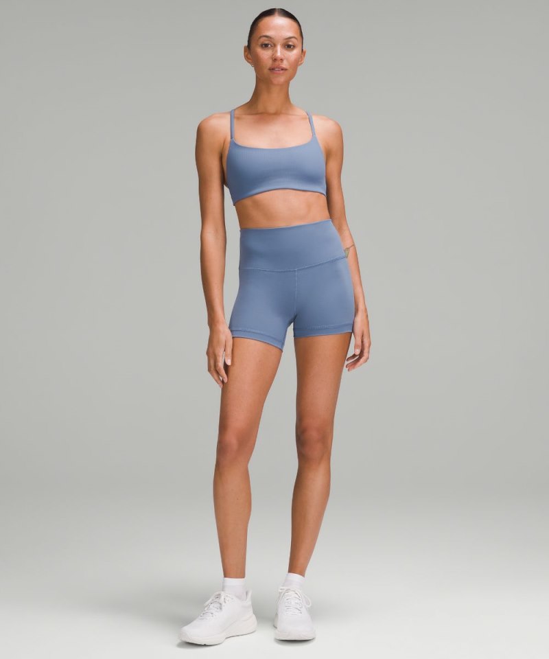 Lululemon Wunder Train Strappy Racer Bra Ribbed *Light Support, A / B Cup Oasis Blue Online Outlet Sale