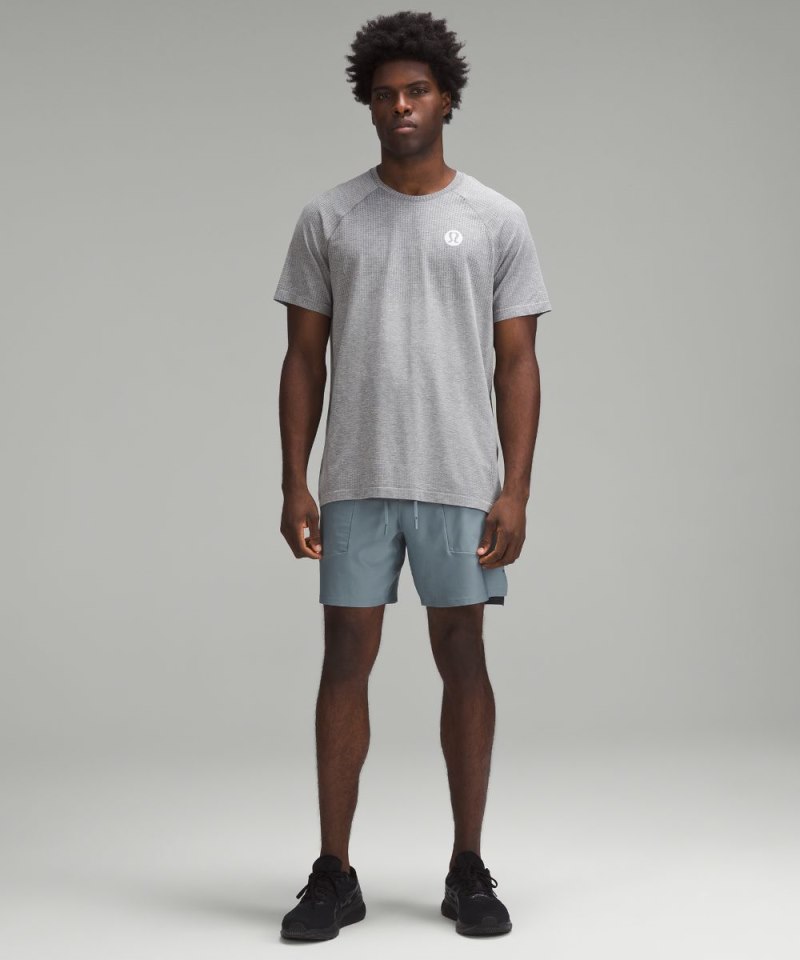 Lululemon License to Train Linerless Short 7" *Pique Belgian Blue Online Outlet Sale